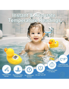 Termómetro de Baño para Bebés Eobeo Pato - Seguro y Digital 2
