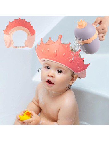 Gorro de Ducha para Bebés FUNUPUP con Taza de Enjuague Amarillo