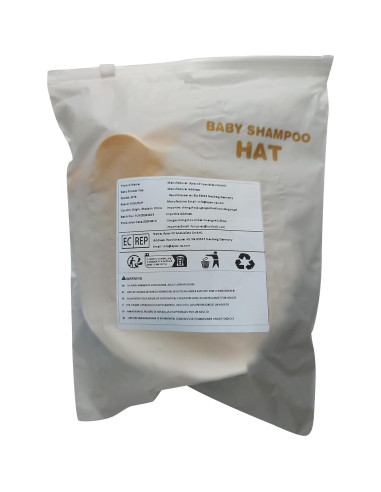 Gorro de Ducha para Bebés FUNUPUP con Taza de Enjuague Amarillo