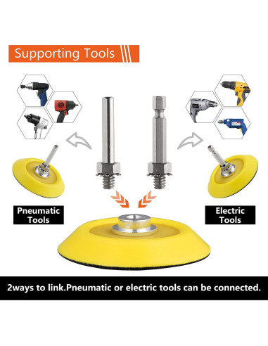 Kit de Pulido de Taladro 3" 122 Piezas Tshya - Discos Lijado
