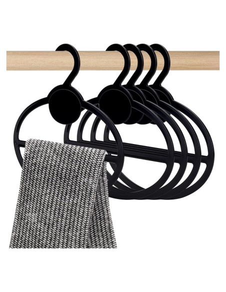 Perchas Ovaladas de Plástico Negro AHANDMAKER - 10 Pcs 13.6 cm