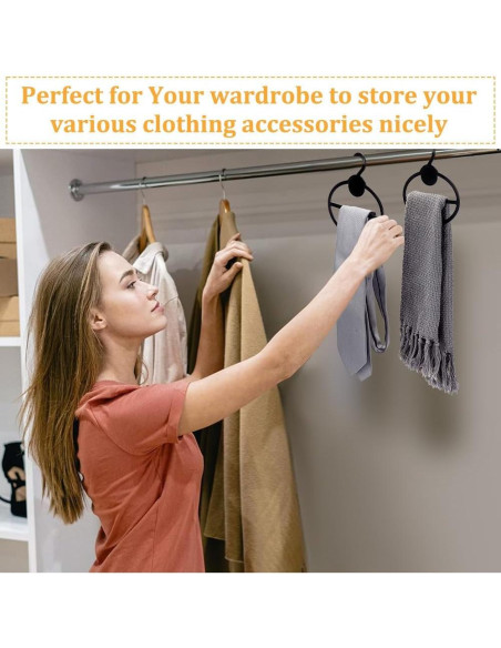 Perchas Ovaladas de Plástico Negro AHANDMAKER - 10 Pcs 13.6 cm