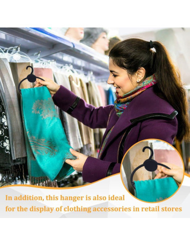 Perchas Ovaladas de Plástico Negro AHANDMAKER - 10 Pcs 13.6 cm