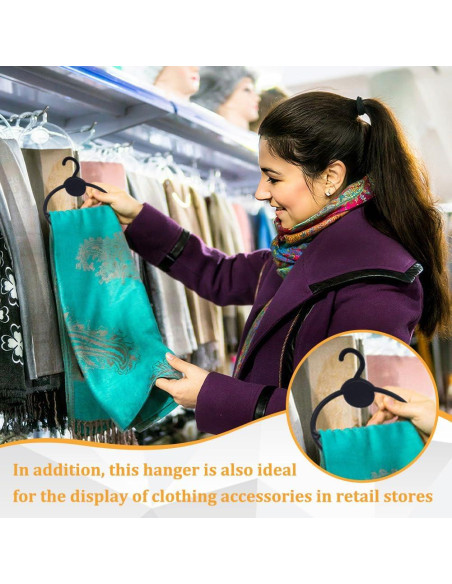 Perchas Ovaladas de Plástico Negro AHANDMAKER - 10 Pcs 13.6 cm