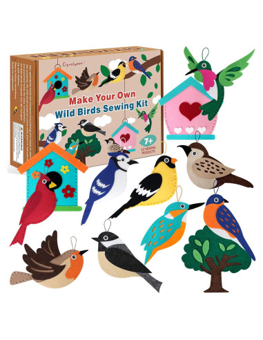 Kit de Costura de Aves Silvestres CiyvoLyeen para Niños - 12 Proyectos