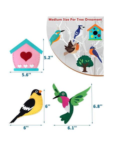 Kit de Costura de Aves Silvestres CiyvoLyeen para Niños - 12 Proyectos