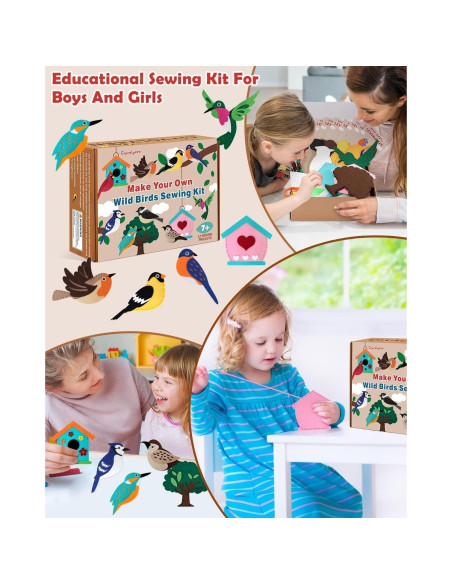 Kit de Costura de Aves Silvestres CiyvoLyeen para Niños - 12 Proyectos