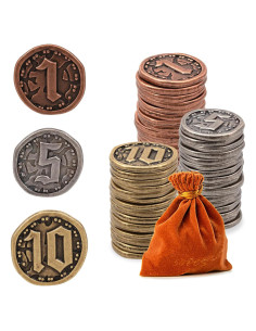 50 Monedas de Metal para Juegos de Mesa - Prefdo - Oro Rosa, Plata, Bronce