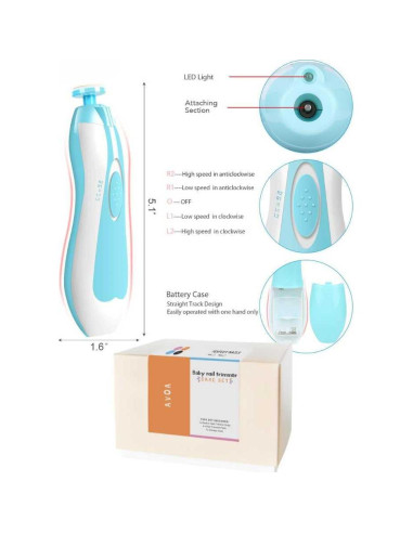 Afilador de Uñas Eléctrico AVOA para Bebés - Corte Seguro y Rápido