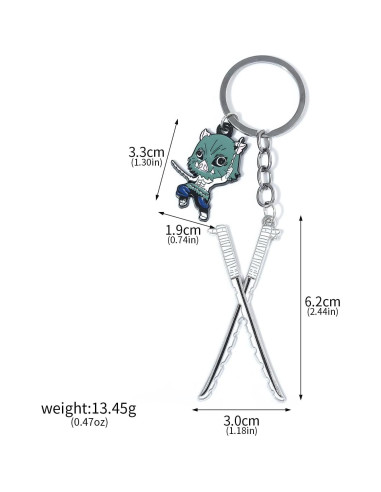 Llave de Anime Demon Slayer Inosuke - Joyería de Esmalte