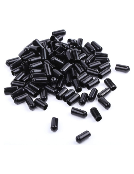 100 Tapas de Polvo para Vertedores LEGERM - Goma Negra