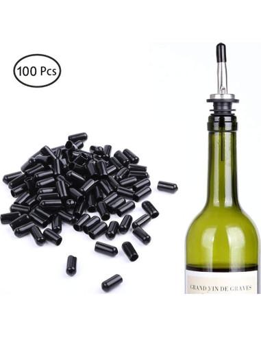 100 Tapas de Polvo para Vertedores LEGERM - Goma Negra