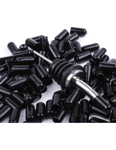 100 Tapas de Polvo para Vertedores LEGERM - Goma Negra