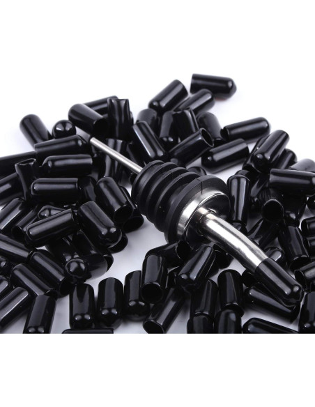 100 Tapas de Polvo para Vertedores LEGERM - Goma Negra