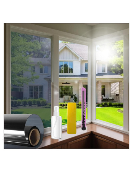 Película de Privacidad Estática GlowHome 44.5x199.8cm Negra Película de Privacidad Estática GlowHome 44.5x199.8cm Negra