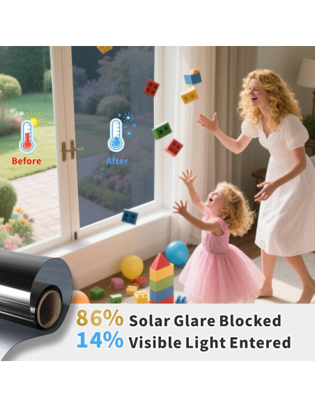 Película de Privacidad Estática GlowHome 44.5x199.8cm Negra Película de Privacidad Estática GlowHome 44.5x199.8cm Negra