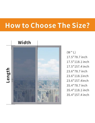 Película de Privacidad Estática GlowHome 44.5x199.8cm Negra