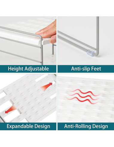 Organizador de Botellas de Agua JUPELI 2 Niveles Ajustable Blanco