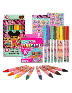 Conjunto de Colorear LOL Surprise - 8 Marcadores y 8 Crayones Jumbo