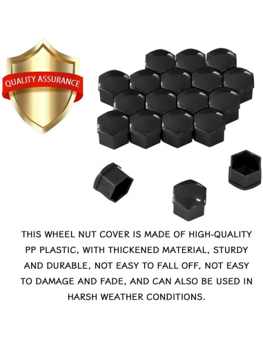 Cubiertas de Tuercas de Rueda KUQUTIDY 17mm Antirrobo 20PCS