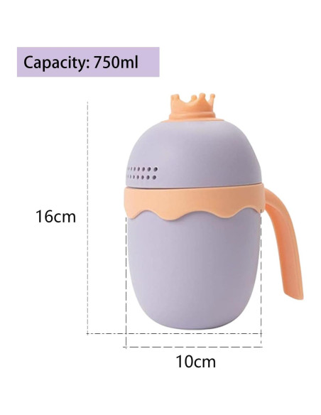 Gorro de Ducha Ajustable para Niños con Taza de Enjuague Rosa