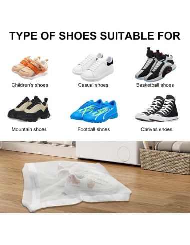 2 Bolsas de Lavado para Zapatos NEW NOAM - Malla 38x42 cm