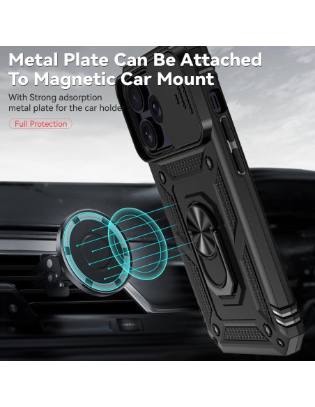 Funda SunStory para iPhone 14 Pro Max con Protector HD Negro