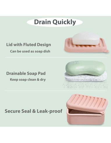 Estuche de Jabón de Viaje MtBoi Silicona Coral-Rojo 158g