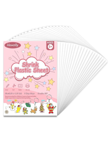 Hewolly 24 Hojas de Plástico Retráctil A6 para Manualidades