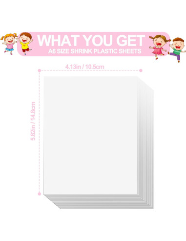 Hewolly 24 Hojas de Plástico Retráctil A6 para Manualidades