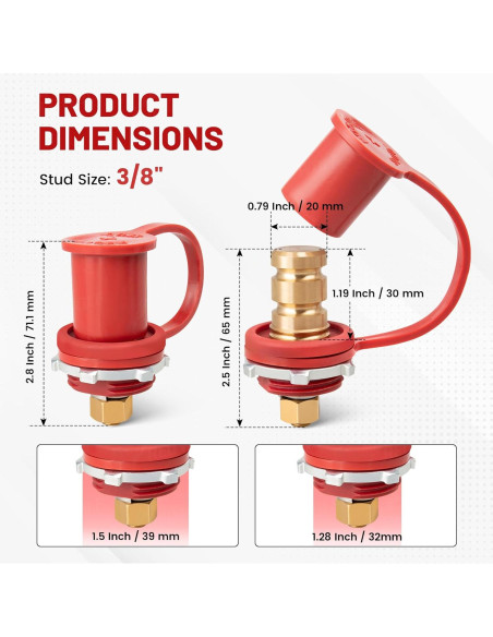 Terminal de Batería Remoto RED WOLF RW-WJ06-3017 250A DC 12V