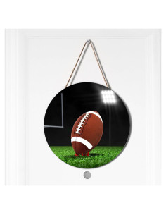 Cartel de Bienvenida de Madera Fútbol Americano 30x30 cm
