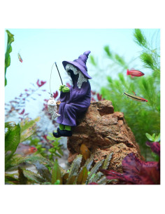 Estatua de Bruja de Pesca - Decoración de Resina 12.7 cm