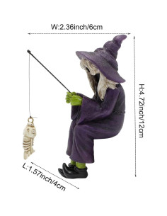 Estatua de Bruja de Pesca - Decoración de Resina 12.7 cm 2