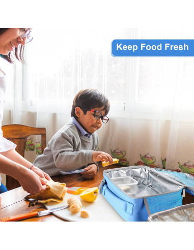 Caja de Almuerzo Aislada Amersun para Niños 4L Azul Bebé
