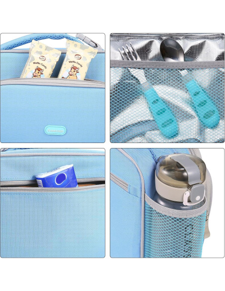 Caja de Almuerzo Aislada Amersun para Niños 4L Azul Bebé