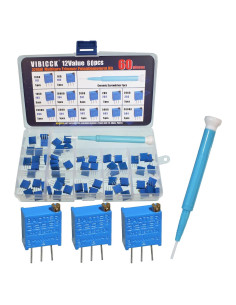 Kit de 60 Potenciómetros Multivuelta VIBICCK 100-500K Ohm