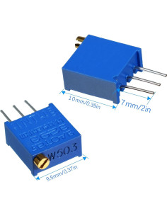 Kit de 60 Potenciómetros Multivuelta VIBICCK 100-500K Ohm 2