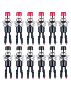 Paquete de 12 Interruptores de Botón Mini DMWD 1A 250VAC