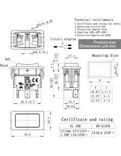 Interruptor de Palanca Sonzrod HY60C 20A/125V - 3 Pines ON-OFF-ON 2