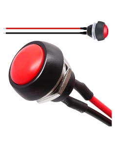 Interruptor de Botón Momentáneo Twidec Rojo 12mm 2 Pcs