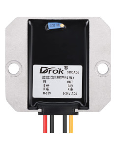 Regulador de Voltaje DROK 2pcs DC a DC 8-35V a 3-24V 5A 2