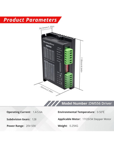 Controlador de Motor Paso a Paso Digital MAKERELE DM556 1.4-5.6A 20-50V CC