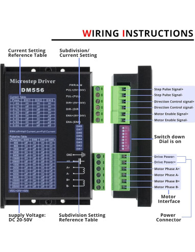 Controlador de Motor Paso a Paso Digital MAKERELE DM556 1.4-5.6A 20-50V CC