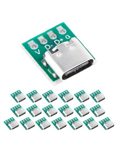 20 Conectores Femeninos USB Tipo C 3.1 Cermant PCB 16 Pines