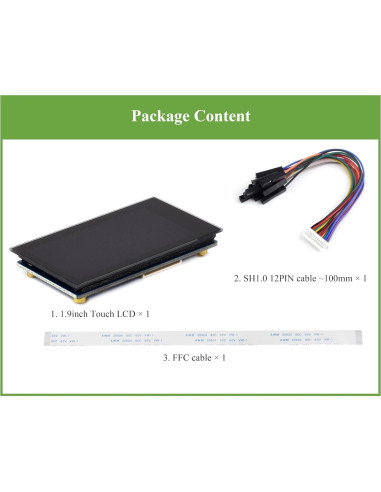 Módulo Pantalla LCD Táctil 1.9" Wonrabai 172x320 IPS