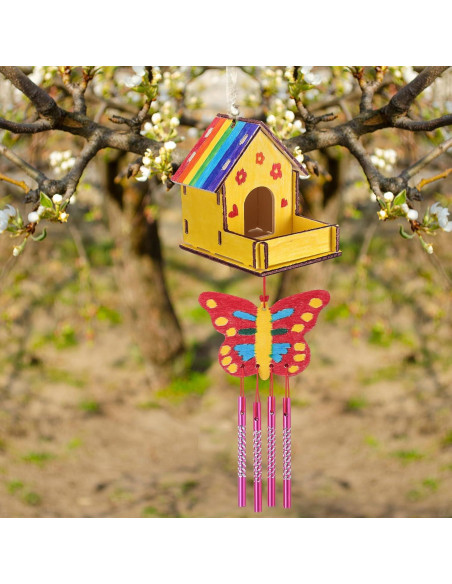 Kit de Manualidades Feifeiya: 12 Casas de Pájaros para Pintar