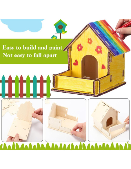 Kit de Manualidades Feifeiya: 12 Casas de Pájaros para Pintar