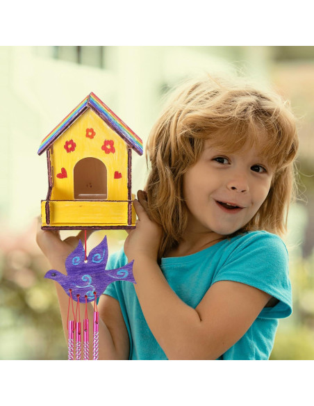 Kit de Manualidades Feifeiya: 12 Casas de Pájaros para Pintar