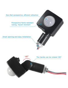 Sensor de Movimiento PIR AITIAO 2PCS Ajustable 6-8M 2